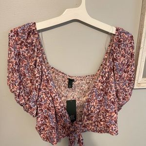 Floral tie top